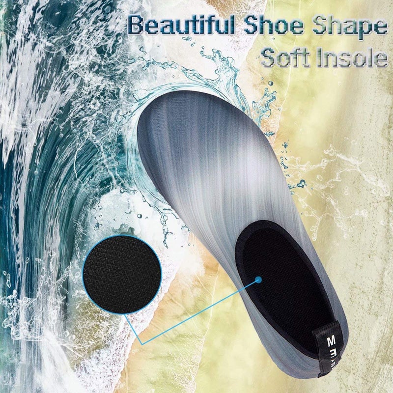 YALOX Water Shoes Women's Men's Outdoor Beach Swimming Aqua Socks Quick-Dry Barefoot Shoes Surfing Yoga Pool Exercise(JM-Grey,38/39EU) - Image 2